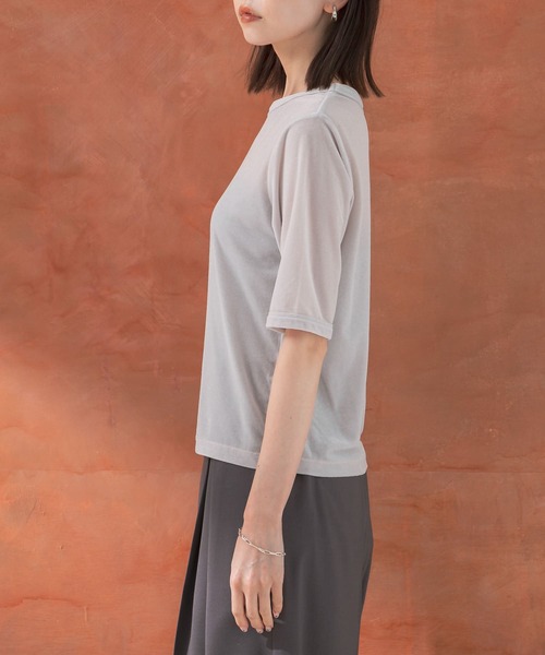 URBAN RESEARCH ROSSO WOMEN(アーバンリサーチ ロッソ)の「シアーベロアTシャツ(Tシャツ/カットソー・レディース・ベージュ系その他/ミント/ピンク系その他・FREE)」の9枚目の写真