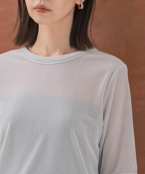 URBAN RESEARCH ROSSO WOMEN(アーバンリサーチ ロッソ)の「シアーベロアTシャツ(Tシャツ/カットソー・レディース・ベージュ系その他/ミント/ピンク系その他・FREE)」の11枚目の写真