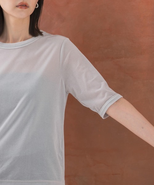 URBAN RESEARCH ROSSO WOMEN(アーバンリサーチ ロッソ)の「シアーベロアTシャツ(Tシャツ/カットソー・レディース・ベージュ系その他/ミント/ピンク系その他・FREE)」の12枚目の写真