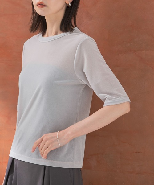 URBAN RESEARCH ROSSO WOMEN(アーバンリサーチ ロッソ)の「シアーベロアTシャツ(Tシャツ/カットソー・レディース・ベージュ系その他/ミント/ピンク系その他・FREE)」の13枚目の写真