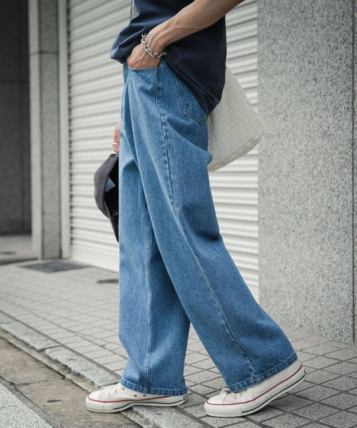 SENSE OF PLACE by URBAN RESEARCH（センスオブプレイスバイアーバンリサーチ）の「ストレートデニムパンツ（デニムパンツ・メンズ・ライトインディゴブルー/ブラック・MEDIUM/SMALL/LARGE）」の18枚目の写真