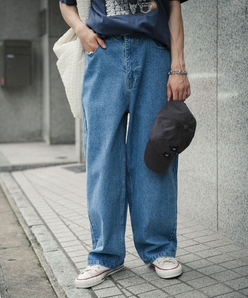 SENSE OF PLACE by URBAN RESEARCH（センスオブプレイスバイアーバンリサーチ）の「ストレートデニムパンツ（デニムパンツ・メンズ・ライトインディゴブルー/ブラック・MEDIUM/SMALL/LARGE）」の16枚目の写真