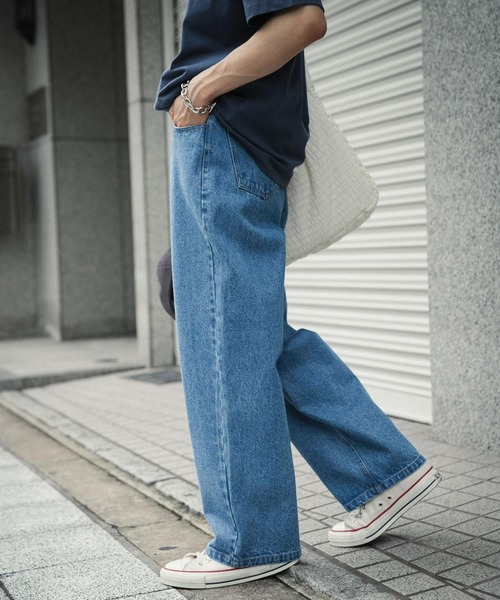 SENSE OF PLACE by URBAN RESEARCH（センスオブプレイスバイアーバンリサーチ）の「ストレートデニムパンツ（デニムパンツ・メンズ・ライトインディゴブルー/ブラック・MEDIUM/SMALL/LARGE）」の13枚目の写真