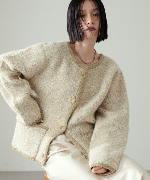 LARUTA（ラルータ）の「【LARUTA】ループ編みボアニットジャケット