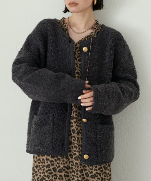 LARUTA（ラルータ）の「【LARUTA】ループ編みボアニットジャケット