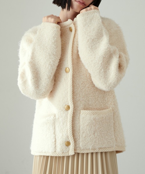 LARUTA（ラルータ）の「【LARUTA】ループ編みボアニットジャケット