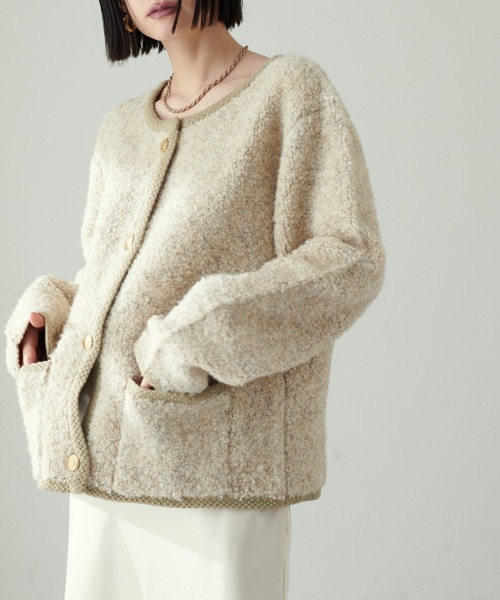 LARUTA（ラルータ）の「【LARUTA】ループ編みボアニットジャケット