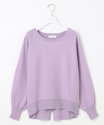 クルーネックバックスリット ニット