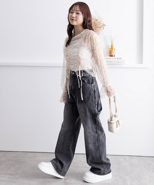 clear（クリア）の「ペインターデニムパンツ[低身長用サイズ有 カジュアル 着回し抜群]（デニムパンツ・レディース・ライトブルー/ブラック・S/M/XS）」の16枚目の写真