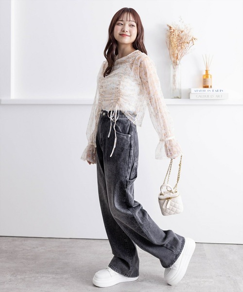 clear（クリア）の「ペインターデニムパンツ[低身長用サイズ有 カジュアル 着回し抜群]（デニムパンツ・レディース・ライトブルー/ブラック・S/M/XS）」の17枚目の写真