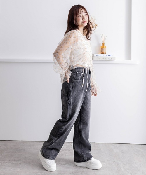 clear（クリア）の「ペインターデニムパンツ[低身長用サイズ有 カジュアル 着回し抜群]（デニムパンツ・レディース・ライトブルー/ブラック・S/M/XS）」の18枚目の写真