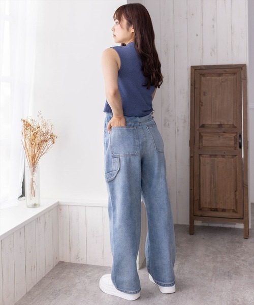 clear（クリア）の「ペインターデニムパンツ[低身長用サイズ有 カジュアル 着回し抜群]（デニムパンツ・レディース・ライトブルー/ブラック・S/M/XS）」の22枚目の写真