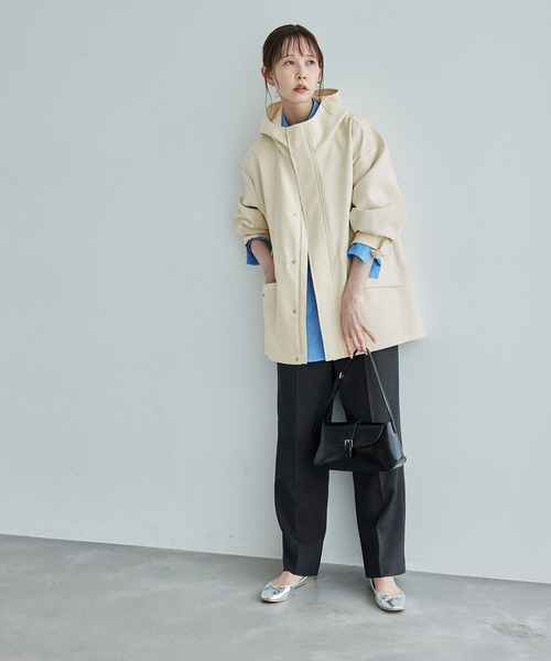 ROPE' PICNIC（ロペピクニック）の「【花粉ガード・撥水加工】ミドル丈マウンテンパーカー（マウンテンパーカー・レディース・チャコールグレー/キナリ/ダークブラウン・38）」の10枚目の写真