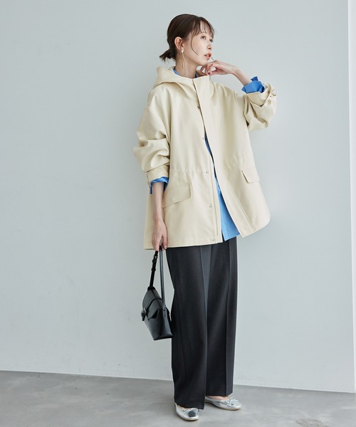 ROPE' PICNIC（ロペピクニック）の「【花粉ガード・撥水加工】ミドル丈マウンテンパーカー（マウンテンパーカー・レディース・チャコールグレー/キナリ/ダークブラウン・38）」の11枚目の写真