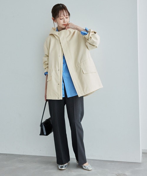 ROPE' PICNIC（ロペピクニック）の「【花粉ガード・撥水加工】ミドル丈マウンテンパーカー（マウンテンパーカー・レディース・チャコールグレー/キナリ/ダークブラウン・38）」の12枚目の写真