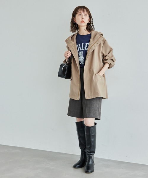 ROPE' PICNIC（ロペピクニック）の「【花粉ガード・撥水加工】ミドル丈マウンテンパーカー（マウンテンパーカー・レディース・チャコールグレー/キナリ/ダークブラウン・38）」の15枚目の写真