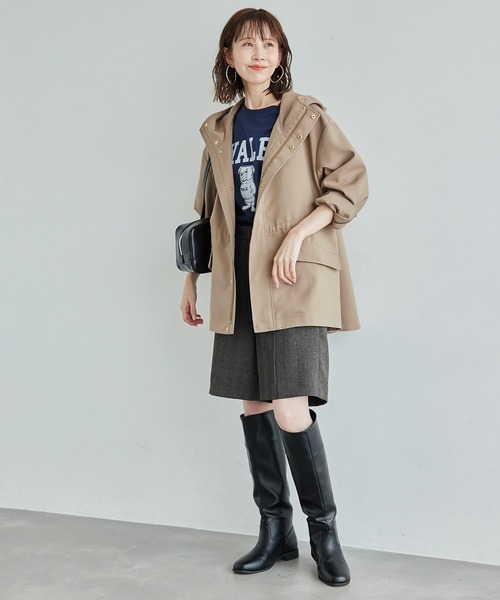 ROPE' PICNIC（ロペピクニック）の「【花粉ガード・撥水加工】ミドル丈マウンテンパーカー（マウンテンパーカー・レディース・チャコールグレー/キナリ/ダークブラウン・38）」の16枚目の写真