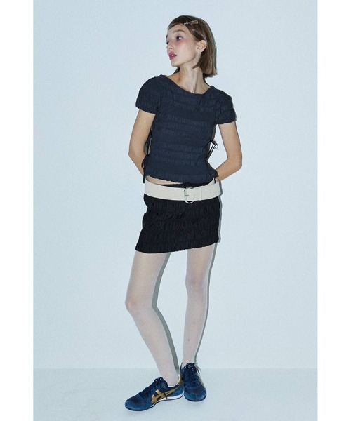 DEARSTALKER（ディアストーカー）の「DEARSTALKER／WRINKLEミニスカート（スカート・レディース・ホワイト/ブラック・FREE）」の10枚目の写真