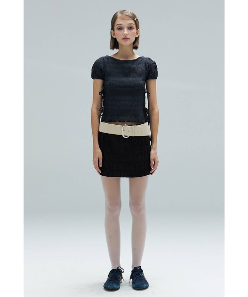 DEARSTALKER（ディアストーカー）の「DEARSTALKER／WRINKLEミニスカート（スカート・レディース・ホワイト/ブラック・FREE）」の11枚目の写真