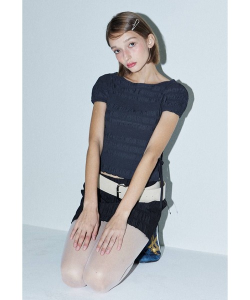 DEARSTALKER（ディアストーカー）の「DEARSTALKER／WRINKLEミニスカート（スカート・レディース・ホワイト/ブラック・FREE）」の16枚目の写真