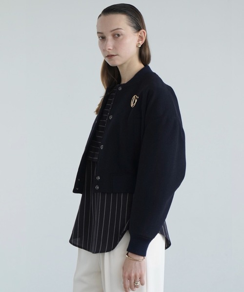セール】BROOCH SET OVER SHOULDER STADIUM JUMPER（スタジャン