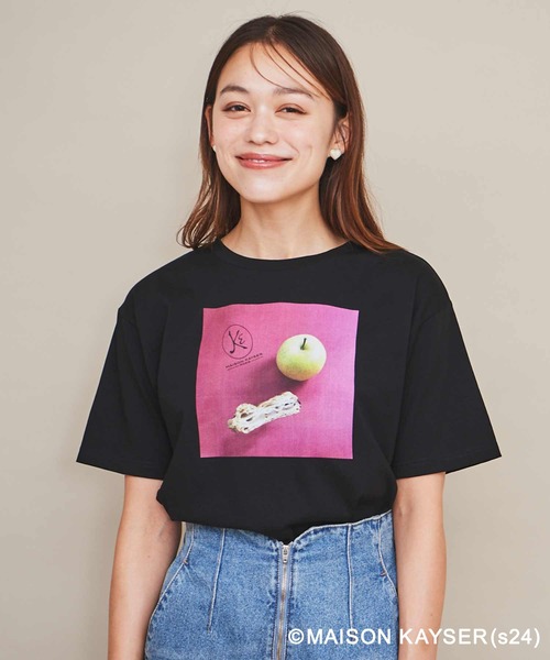 31 Sons de mode(トランテアン ソン ドゥ モード)の「【MAISON KAYSER】フォトTシャツ(Tシャツ/カットソー・レディース・オフホワイト/ブラック・フリー)」の5枚目の写真