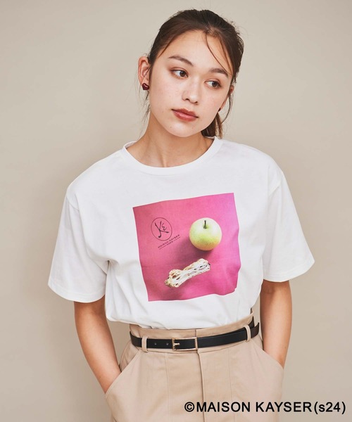 31 Sons de mode(トランテアン ソン ドゥ モード)の「【MAISON KAYSER】フォトTシャツ(Tシャツ/カットソー・レディース・オフホワイト/ブラック・フリー)」の16枚目の写真