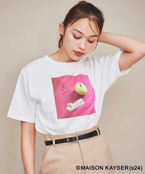 31 Sons de mode(トランテアン ソン ドゥ モード)の「【MAISON KAYSER】フォトTシャツ(Tシャツ/カットソー・レディース・オフホワイト/ブラック・フリー)」の17枚目の写真