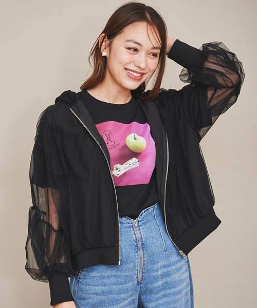 31 Sons de mode(トランテアン ソン ドゥ モード)の「【MAISON KAYSER】フォトTシャツ(Tシャツ/カットソー・レディース・オフホワイト/ブラック・フリー)」の6枚目の写真