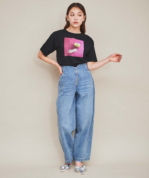 31 Sons de mode(トランテアン ソン ドゥ モード)の「【MAISON KAYSER】フォトTシャツ(Tシャツ/カットソー・レディース・オフホワイト/ブラック・フリー)」の11枚目の写真