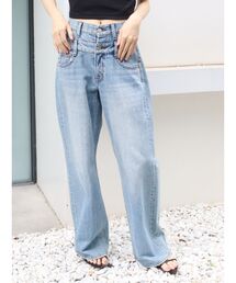 EVRIS | ダブルウエストワイドデニムパンツ(デニムパンツ)