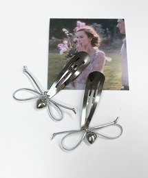 almo | リボンシルバーヘアピン2個セット(se)(ヘアピン)