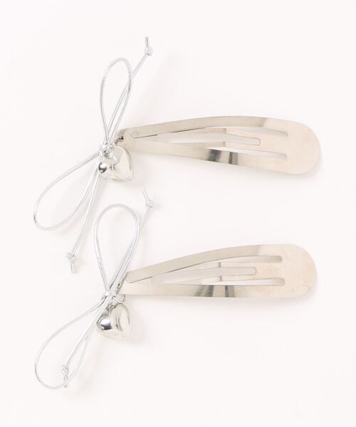 almo（アルモ）の「リボンシルバーヘアピン2個セット(se)（ヘアピン・レディース・シルバー・FREE）」の4枚目の写真