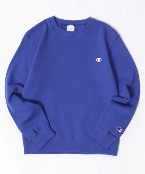 Champion（チャンピオン）の「Champion/チャンピオン ワンポイントロゴ刺繍 クルーネックスウェットトレーナー キッズ（スウェット・キッズ・ブラック/グレー/ブルー/オートミール/ネイビー/イエロー/オレンジ/パープル・140/150/160）」の5枚目の写真
