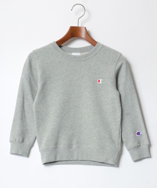 Champion（チャンピオン）の「Champion/チャンピオン ワンポイントロゴ刺繍 クルーネックスウェットトレーナー キッズ（スウェット・キッズ・ブラック/グレー/ブルー/オートミール/ネイビー/イエロー/オレンジ/パープル・140/150/160）」の21枚目の写真