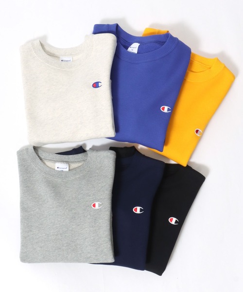 Champion（チャンピオン）の「Champion/チャンピオン ワンポイントロゴ刺繍 クルーネックスウェットトレーナー キッズ（スウェット・キッズ・ブラック/グレー/ブルー/オートミール/ネイビー/イエロー/オレンジ/パープル・140/150/160）」の11枚目の写真