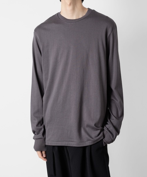 ATTACHMENT(アタッチメント)の「ハイウエット ジャージー スリムフィットL/S TEE / HIGH WET JERSEY SLIM FIT L/S TEE(Tシャツ/カットソー・メンズ・ブラック/ダークグレー/ライトグレー・1/3/2)」の1枚目の写真