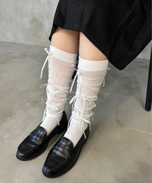 kutir（クティール）の「kutirlune／リボンハイソックス（ソックス/靴下・レディース）」