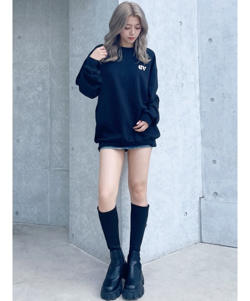 GYDA（ジェイダ）の「【ZOZO限定！！】round GYスウェットトップス（スウェット・レディース・ブラック/オフホワイト・FREE）」の8枚目の写真