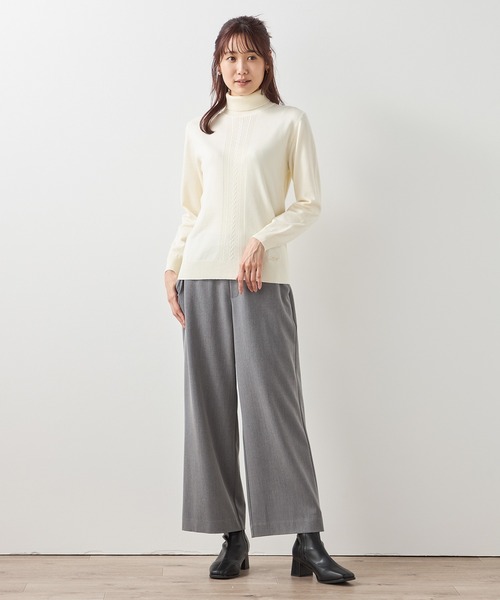 Petit Honfleur(プチオンフルール)の「ストレッチパンツ(スラックス・レディース・ブラック/グレー/モカ・M/L)」の9枚目の写真