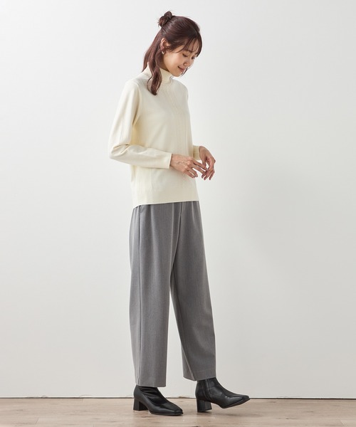 Petit Honfleur(プチオンフルール)の「ストレッチパンツ(スラックス・レディース・ブラック/グレー/モカ・M/L)」の10枚目の写真