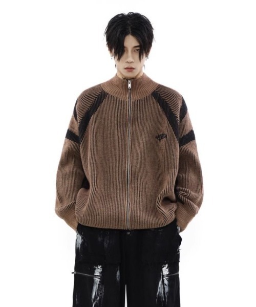 セール】【新色追加！】y2k ハイネック ジップアップニット