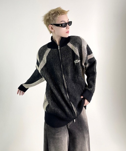 セール】【新色追加！】y2k ハイネック ジップアップニット