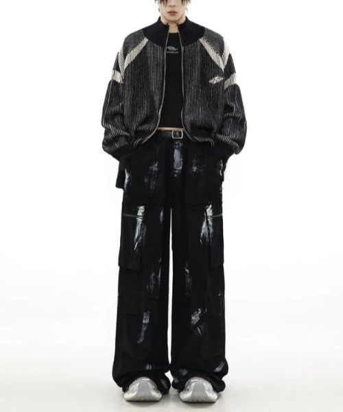 セール】【新色追加！】y2k ハイネック ジップアップニット