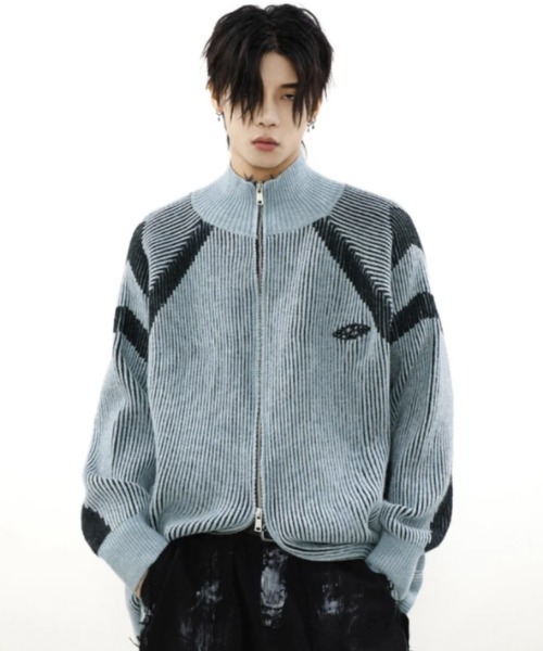 セール】【新色追加！】y2k ハイネック ジップアップニット