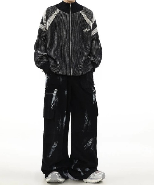 セール】【新色追加！】y2k ハイネック ジップアップニット