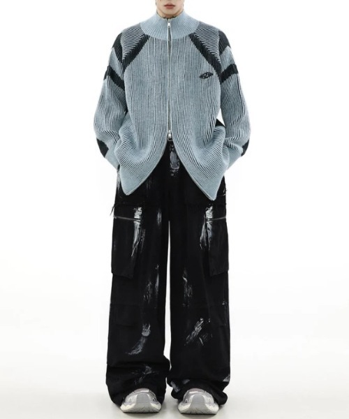 セール】【新色追加！】y2k ハイネック ジップアップニット