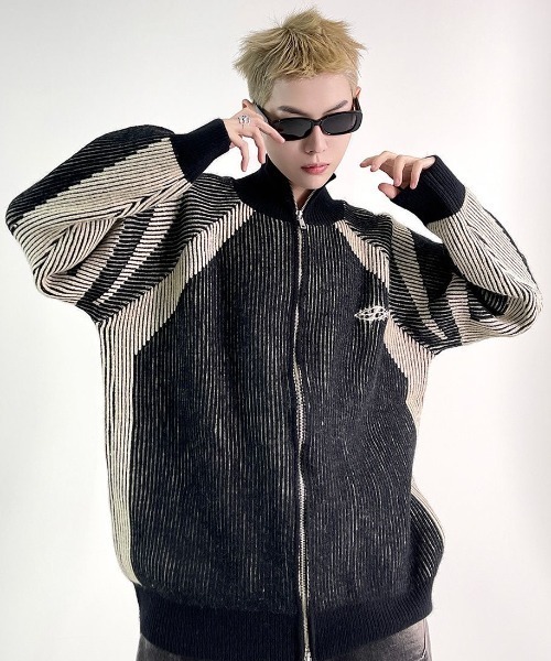 セール】【新色追加！】y2k ハイネック ジップアップニット