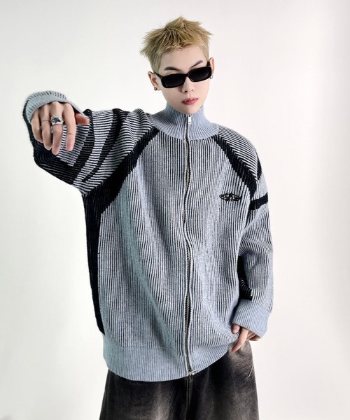 セール】【新色追加！】y2k ハイネック ジップアップニット