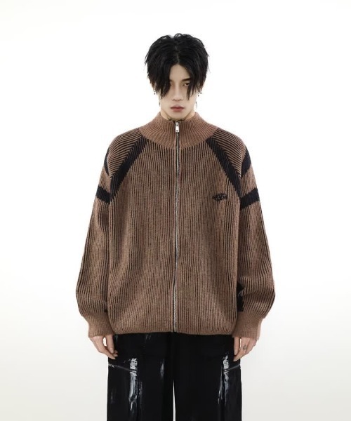 y2k 変形ドレープニットカーディガン ロック y2k 変形ドレープニットカーディガン ロック FreeZone セーター